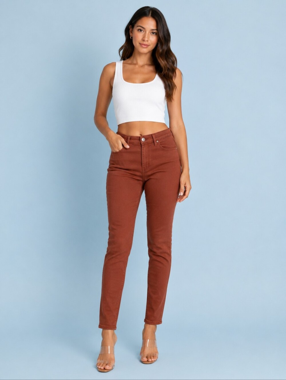 Ag Adriano Goldschmied Rust Brown Skinny Jeans